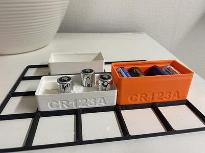 Gridfinity CR123A/CR123 Battery bins