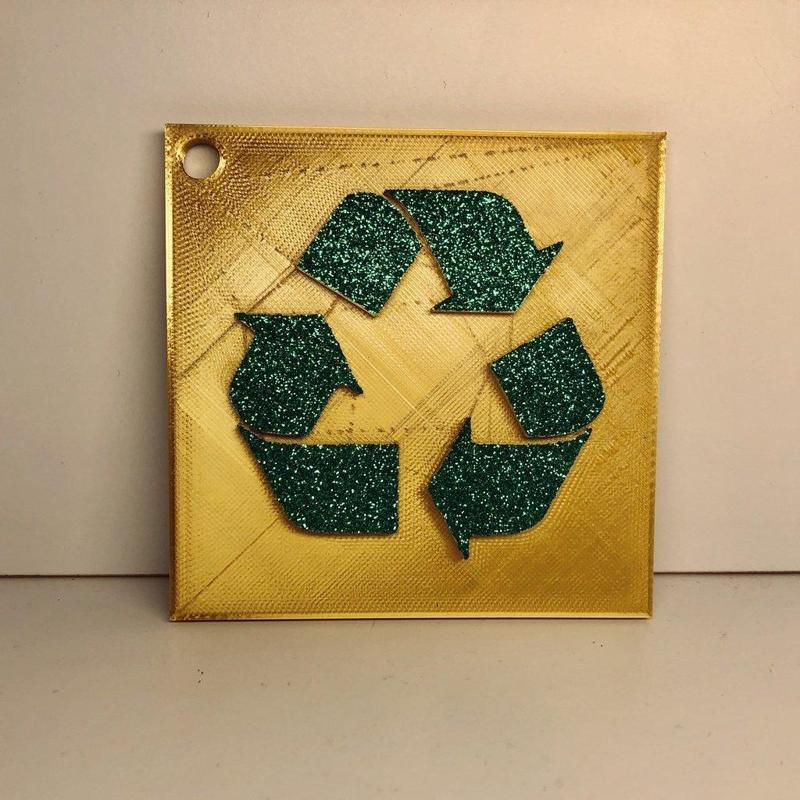 Recycle Sign: Wall/Desk Display or Keychain