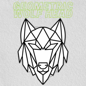 geometric wolf head for wall