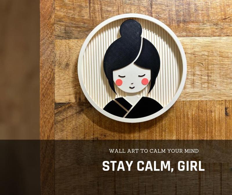 Stay Calm Girl (wall art with frame)