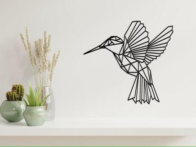 Hummingbird low poly - wall art