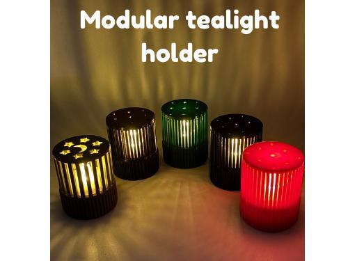 Modular modern flameless tealight holder