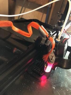 CR10 BL Touch support with cable guide for Petsfang duct