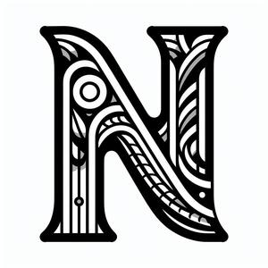 Frottage creation: letter N (version 4)