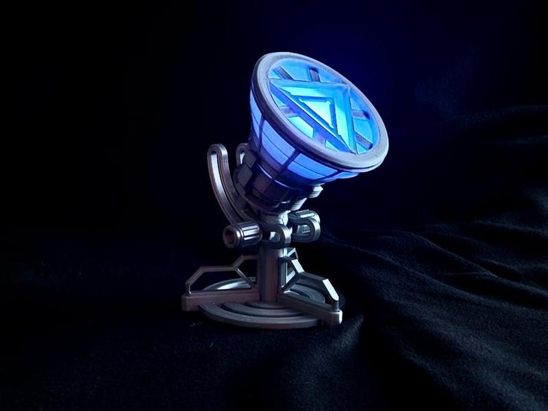 Arc Reactor (New element) with stand & RGB SMART LED lighting