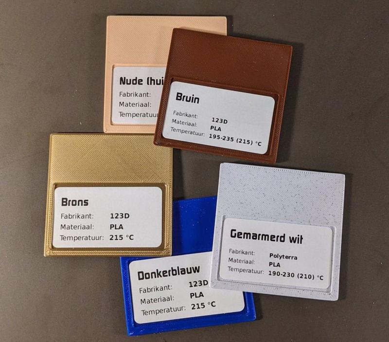 Filament colour samples