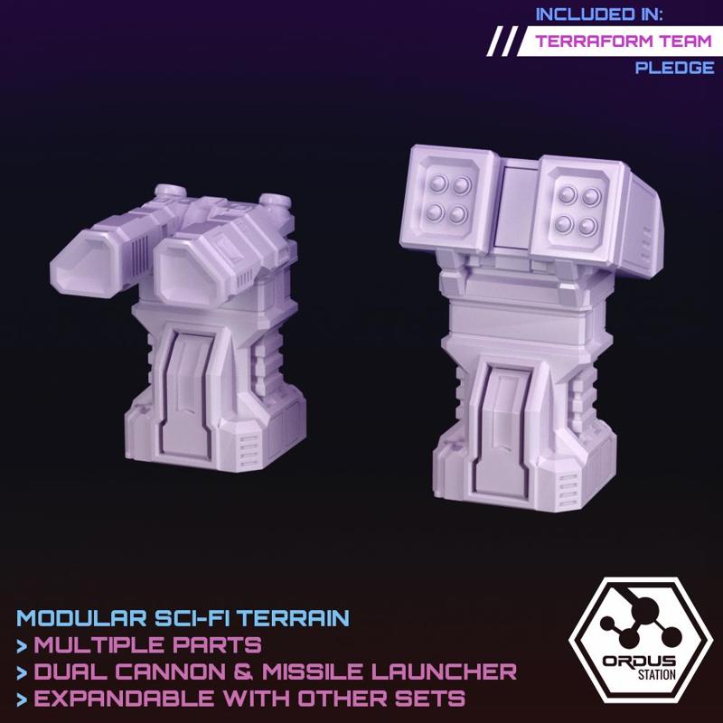 Turrets: Missile Launcher & Dual Cannon (Orbital Defences)