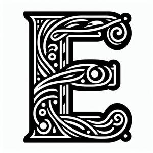 Frottage creation: letter E (version 2)