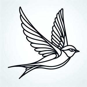 Wall art - Line bird 2