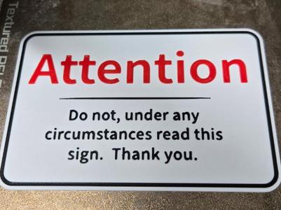 Don't Read this sign