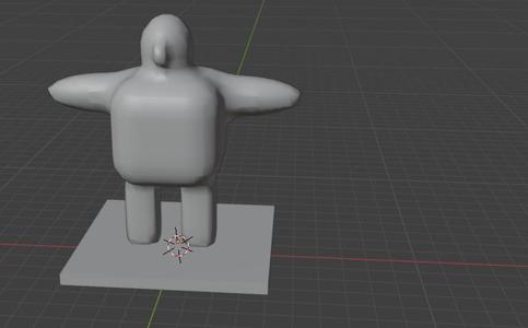 person with stand