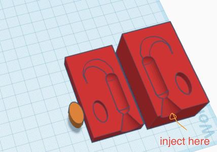 Easy print mold for fishing grubs