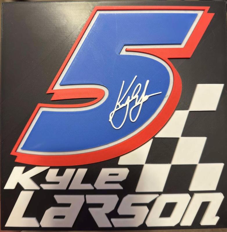 Kyle Larson Checkered Standing Plaque
