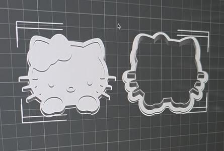 Hello kitty cookie cutter stamp