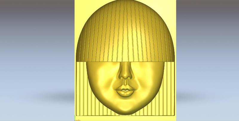 Female face wall art sculpture relief n 1