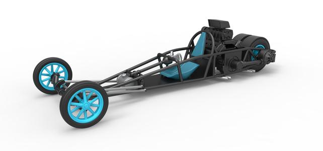 Diecast Rear engine old school dragster Version 2 Scale 1:25