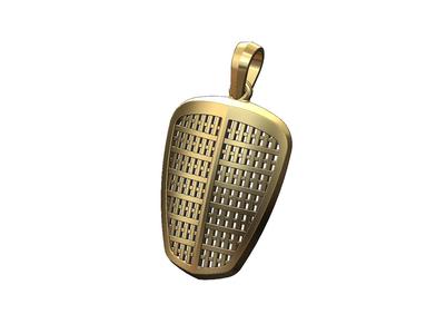 Vintage automotive grill pendant charm 3D print model