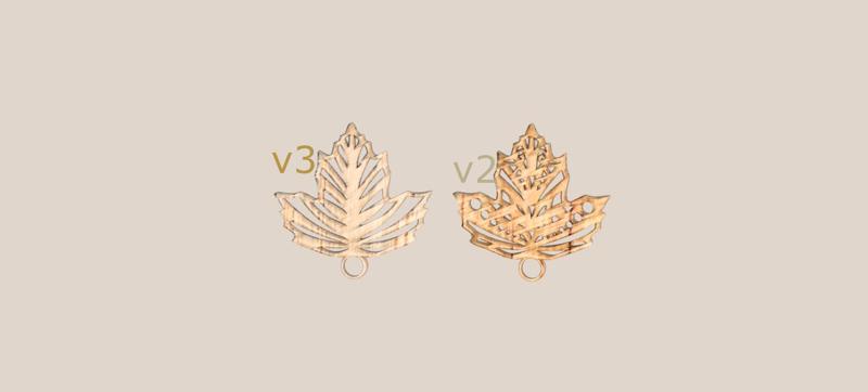 Earrings: artistic leaf (v2 & v3)