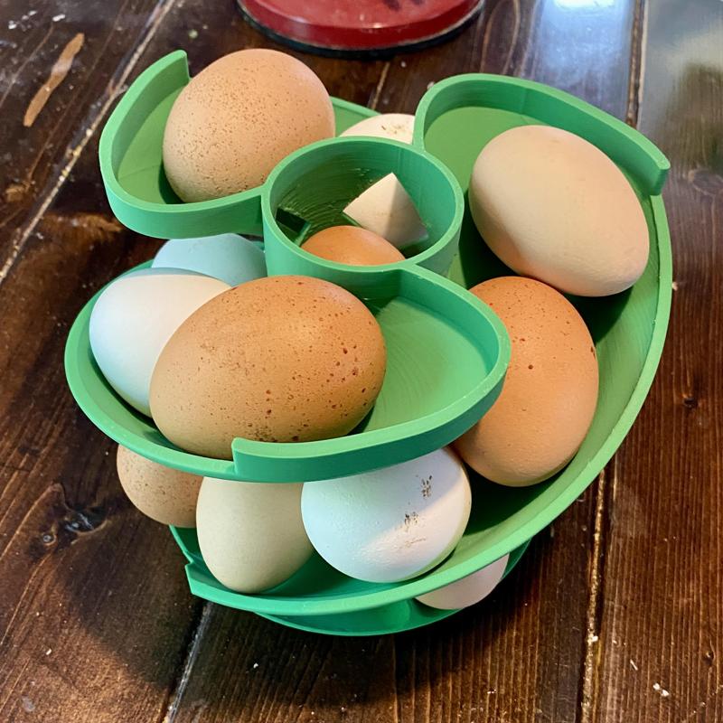 Fridge Egg Spiral w Center Holder and Side Numbers