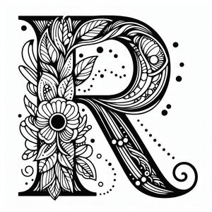 Frottage creation: letter R (version 1)