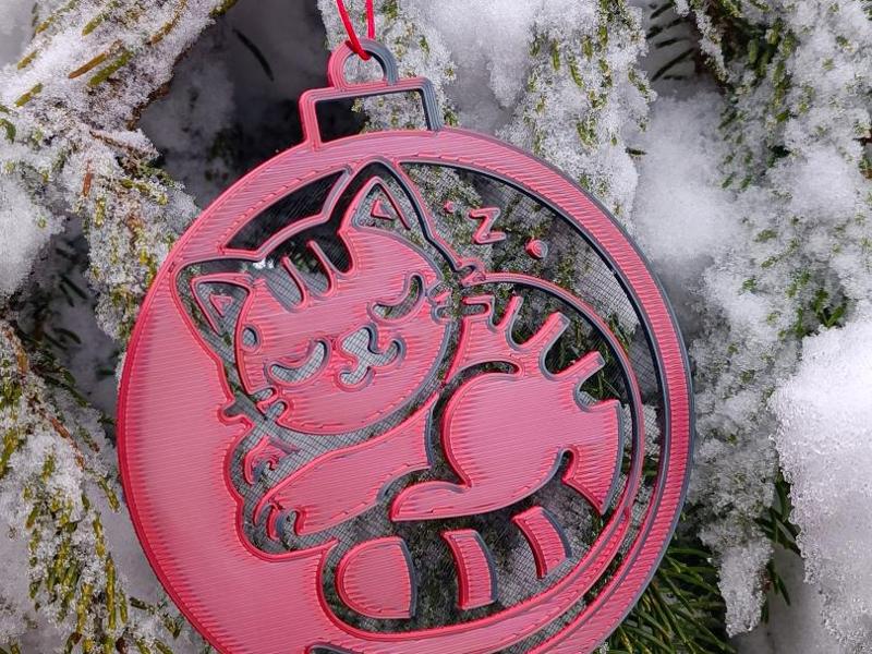 xMass Cat Ornaments on Tulle