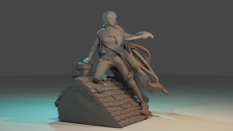 Rooftop Thief Miniature (inspired by Mistborn)