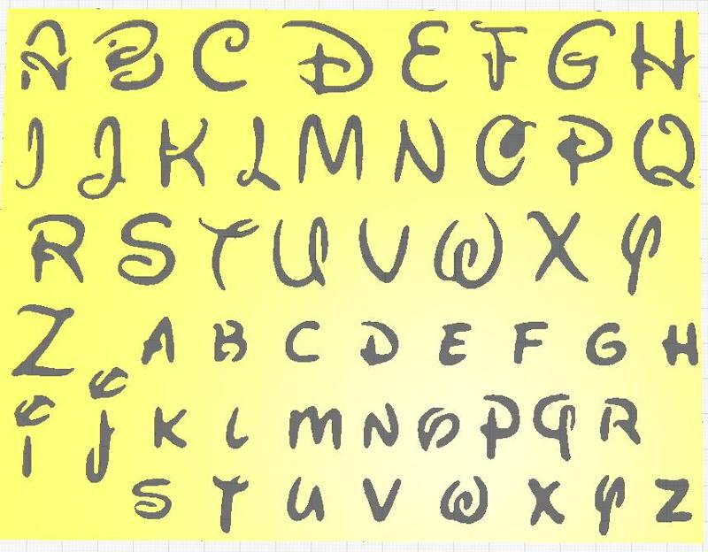Disney style lettering stencil