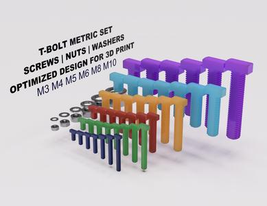 T-Bolt Metric Set M3 M4 M5 M6 M8 M10