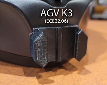 AGV K3 Chin Mount ECE22.06 2023+ Model (NOT K3 SV) for GoPro and Other Action Cameras