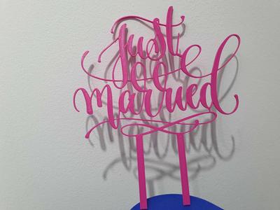 just married wedding cake topper