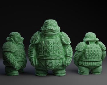 Japanese Armored Turtle Netsuke