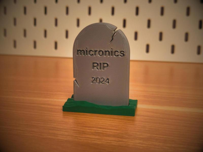 Micronics gravestone