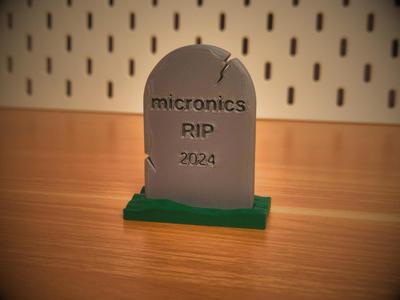 Micronics gravestone