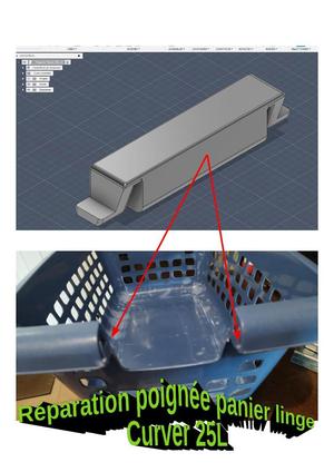 Réparation panier à linge 25L Curver / Repair parts laundry basket 25L Curver