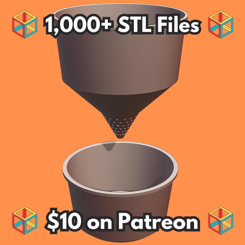 Semi-Hydroponic Cylinder Shaped Planter MineeForm FDM 3D Print STL File