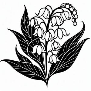 Wall art: Lily of the valley 2 (two colours)