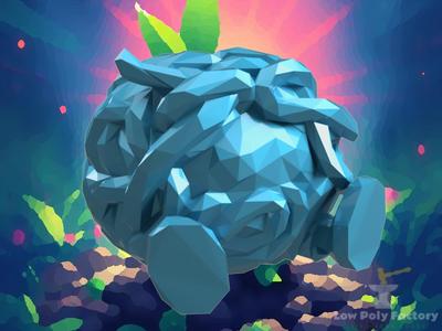 Low-Poly Tangela Decorative Figurine