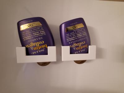 Inverted shampoo bottle shower holder