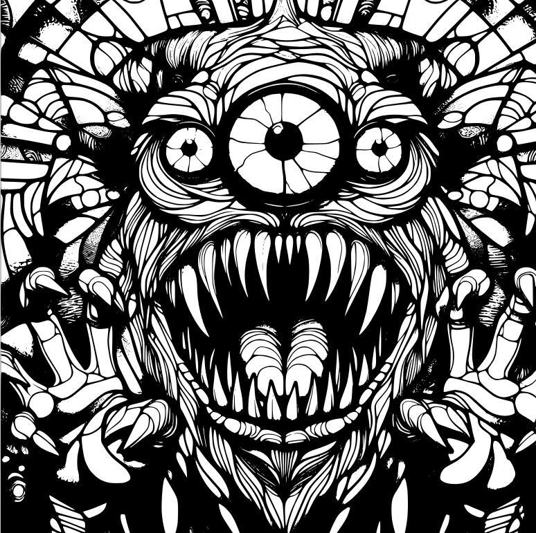 Wall art: Monster 15 (two colours)