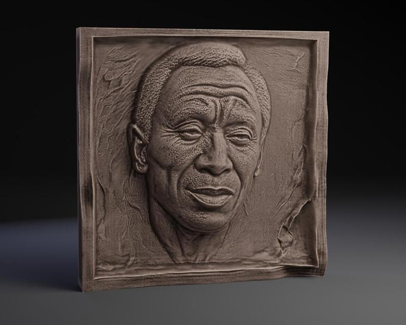Framed Bust of Pele