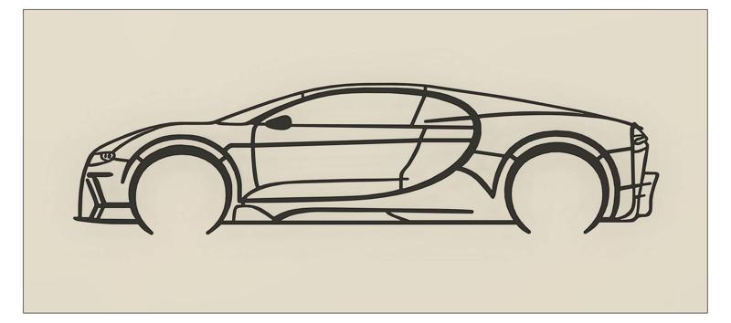 Bugatti Chiron Silhouette Wall Art