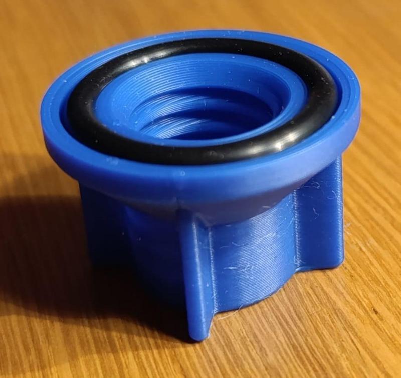 Cartridge screw cap with sealing ring