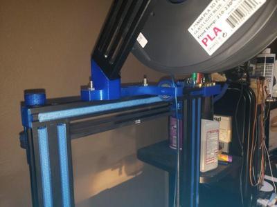 Tilted Spool Holder Adapter for Direct Drive on Ender 3 with Guide Wheel