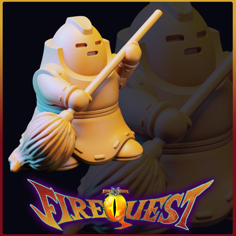 Robo, Fire Quest Miniature - Pre-Supported