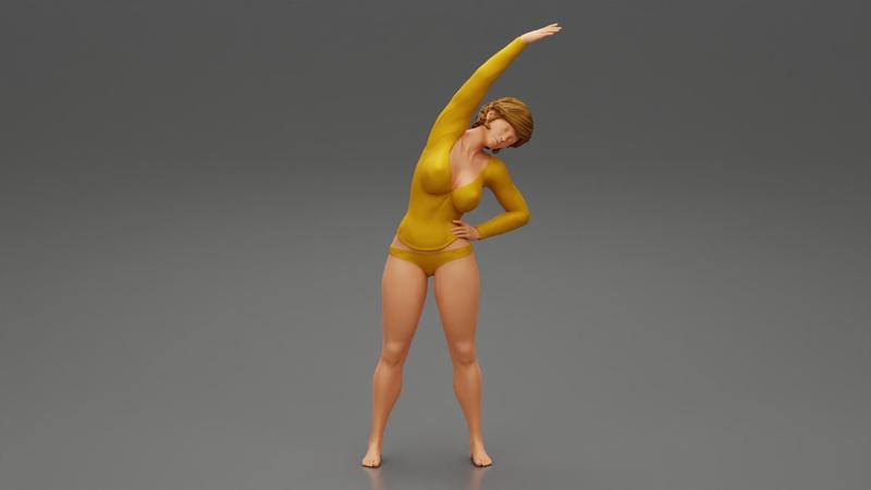 Girl Doing Gymnastics In The Morning