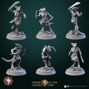 Kobolds warriors set 6 miniatures 32mm pre-supported