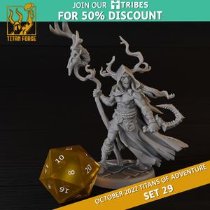 Elf Male Druid - RPG Hero Character D&D 5e - Titans of Adventure Set 29