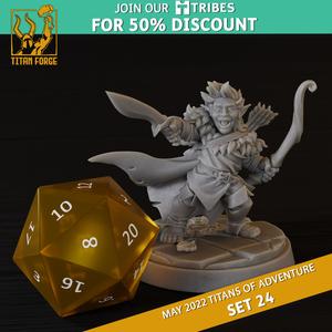 Halfling Female Fighter - RPG Hero Character D&D 5e - Titans of Adventure Set 24