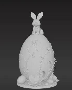 Conejo encima de huevo de pascua   