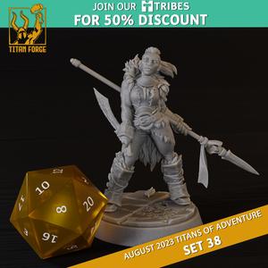 Human Female Barbarian - RPG Hero Character D&D 5e - Titans of Adventure Set 38